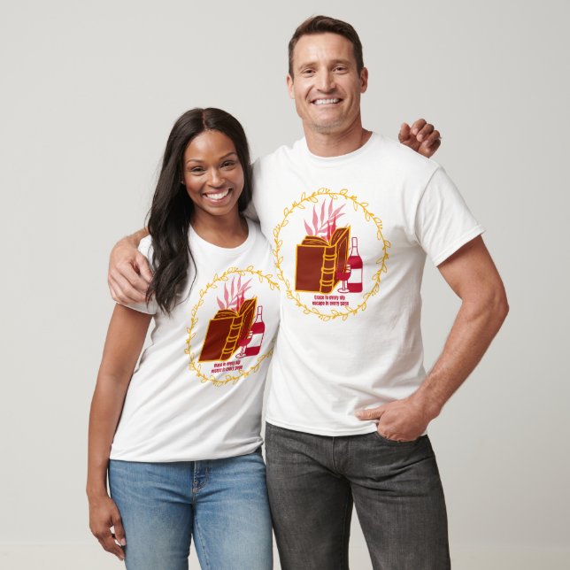 Grace in every sip, Escape in every page T-Shirt (Unisex)