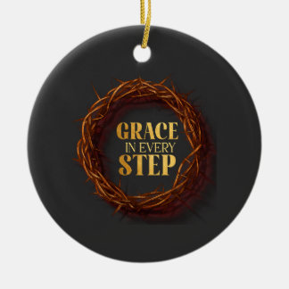 Grace in Every Step Ceramic Ornament