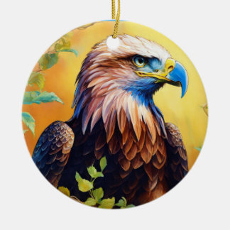 "Grace in Flight: Majestic Eagle Art" Ceramic Ornament