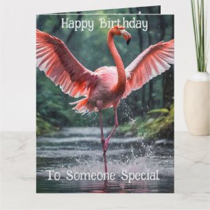 Grace in Flight: The Pink Flamingos Riverdance Card