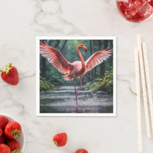 Grace in Flight: The Pink Flamingos Riverdance Napkins