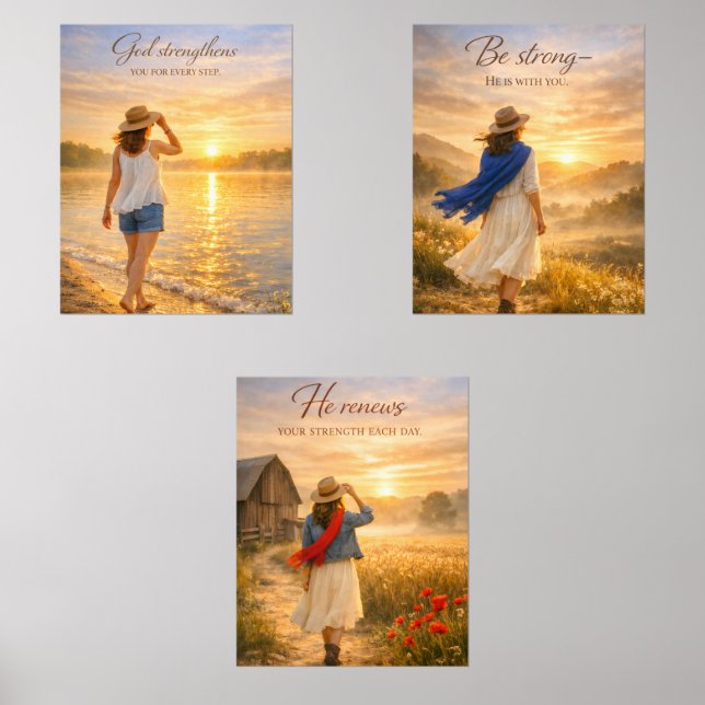 Grace in Motion — 3‑Print Frame‑Free Wall Art Set (Front)