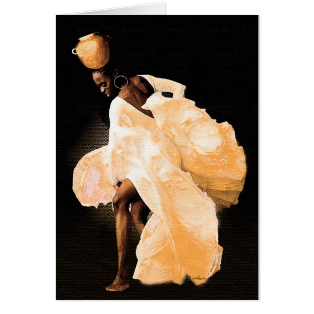 Grace in Motion – African Folk Dance Greeting Card (Front)