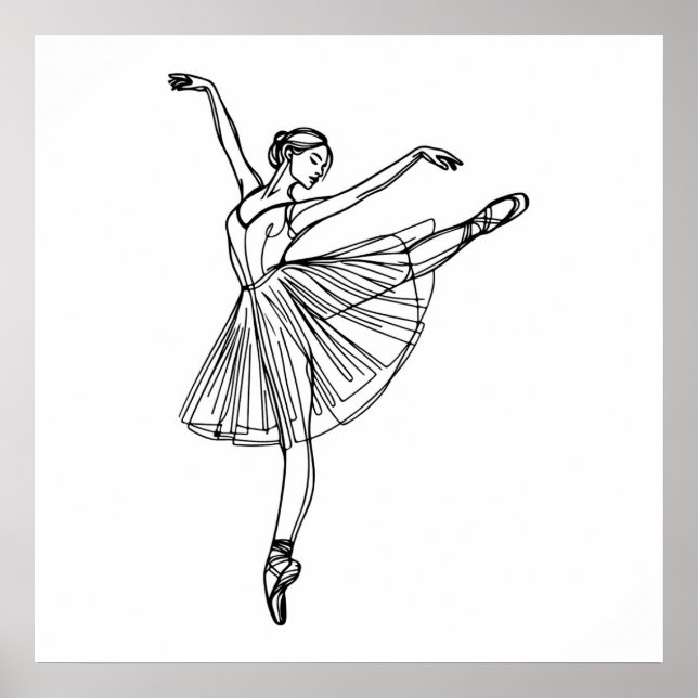 Grace in Motion – Ballerina Framed Art (Front)
