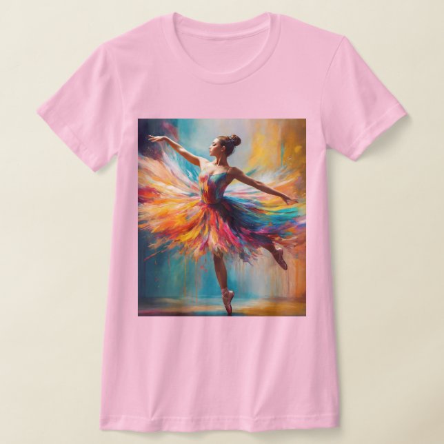Grace in Motion Ballet Ballerina T-shirt (Laydown)