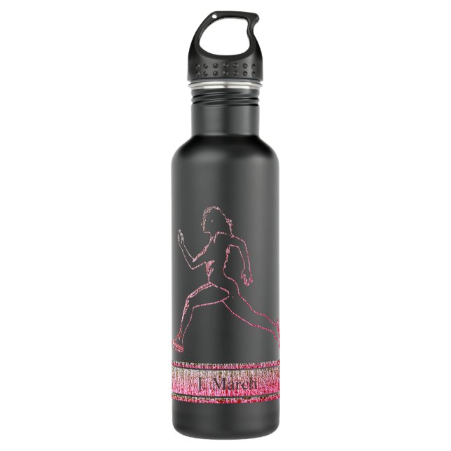 Grace in Motion: The Silhouette of Speed Stainless Steel Water Bottle (Front)