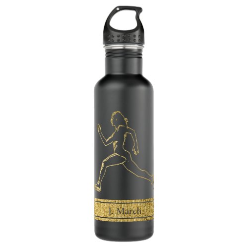 Grace in Motion The Silhouette of Speed Stainless Steel Water Bottle