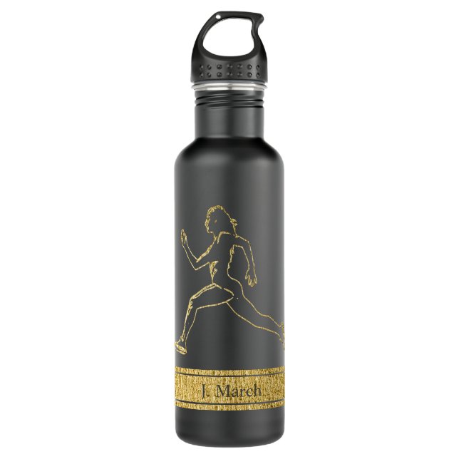 Grace in Motion: The Silhouette of Speed Stainless Steel Water Bottle (Front)