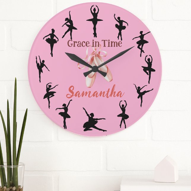 Grace in Time - Personalized Ballet Dancer Large Clock (Creator Uploaded)