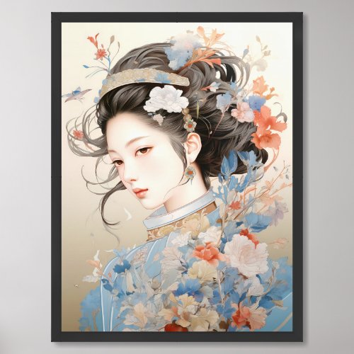 Grace in Traditional Chinese Women Framed Art