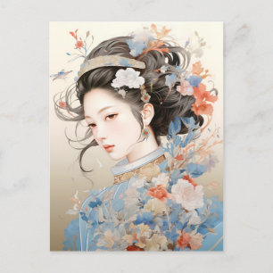 Grace in Traditional Chinese Women Postcard