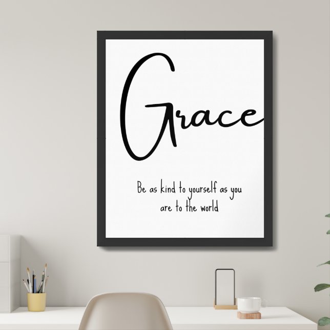 Grace Inspirational Quote Wall Print (Home Office)