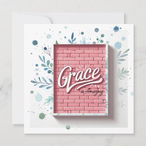Grace is Amazing 3D Pink Brick Wall