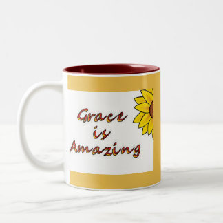 Grace is Amazing - Sunflower Two-Tone Coffee Mug