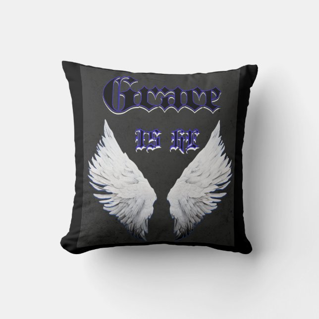 Grace Is He Throw Pillow (Front)