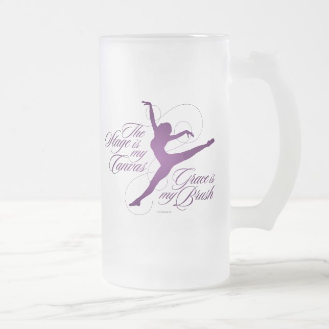 Grace Is My Brush (Dance) Frosted Glass Beer Mug (Right)