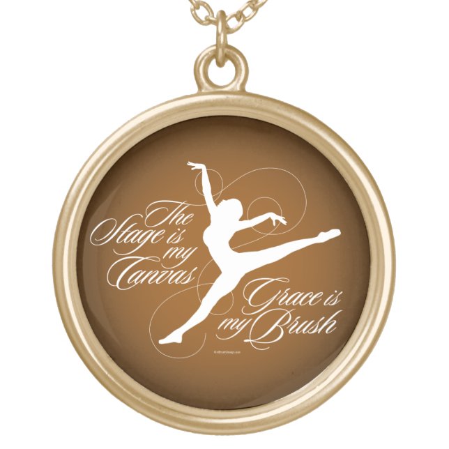 Grace Is My Brush (Dance) Gold Plated Necklace (Front)