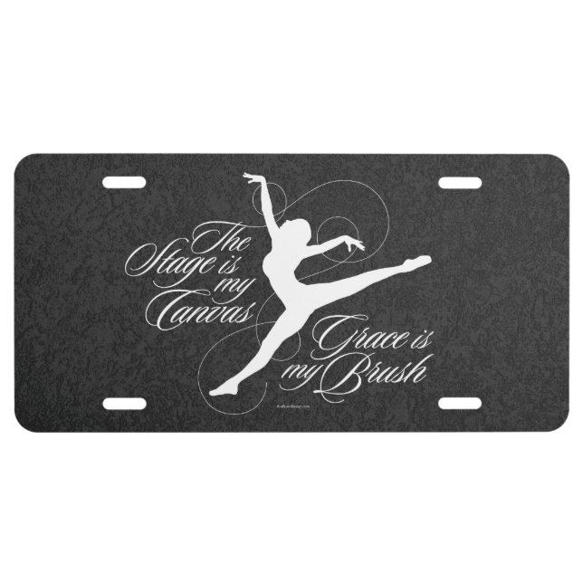 Grace Is My Brush (Dance) License Plate (Front)