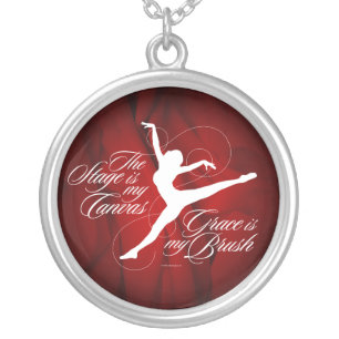 Grace Is My Brush (Dance) Silver Plated Necklace