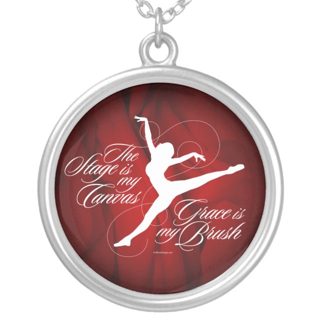 Grace Is My Brush (Dance) Silver Plated Necklace (Front)