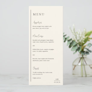 Grace Ivory Modern Wedding Menu