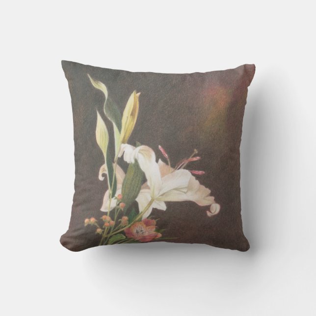 Grace Lily Throw Pillow (Front)