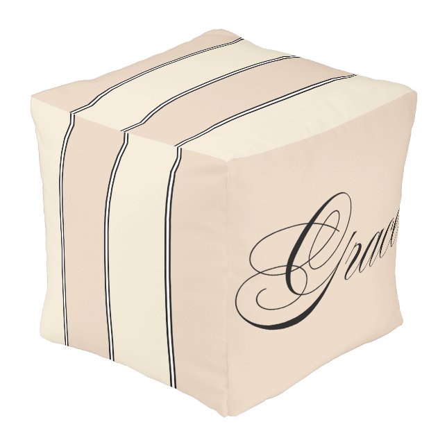 Grace & Mercy Cube Pouf (Angled Back)