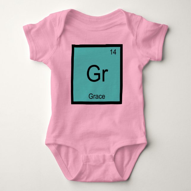 Grace  Name Chemistry Element Periodic Table Baby Bodysuit (Front)
