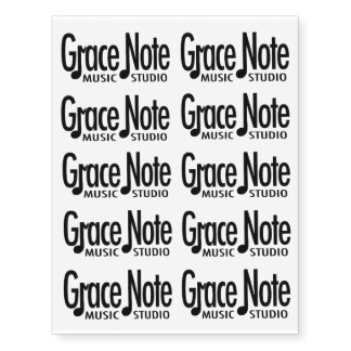 Grace Note Black Logo Temporary Tattoos