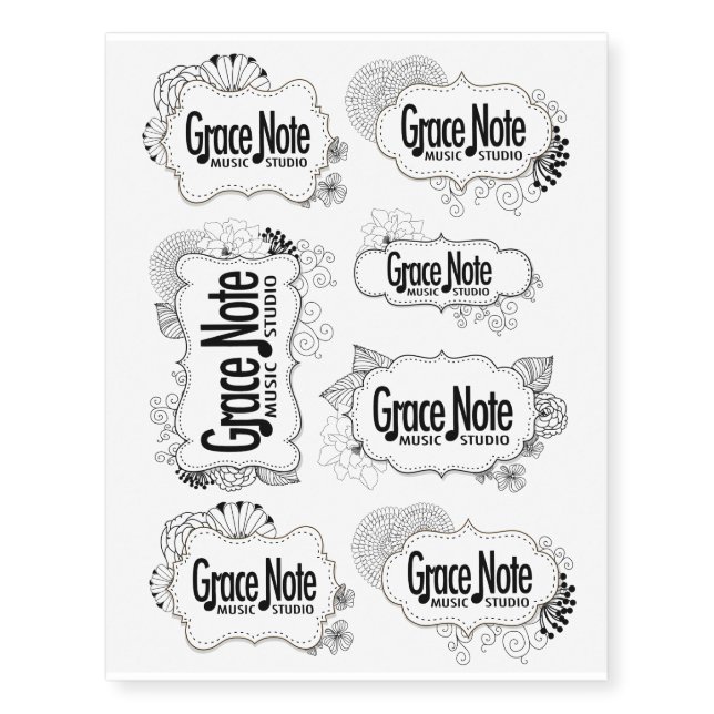 Grace Note Fancy Temporary Tattoos (Front)