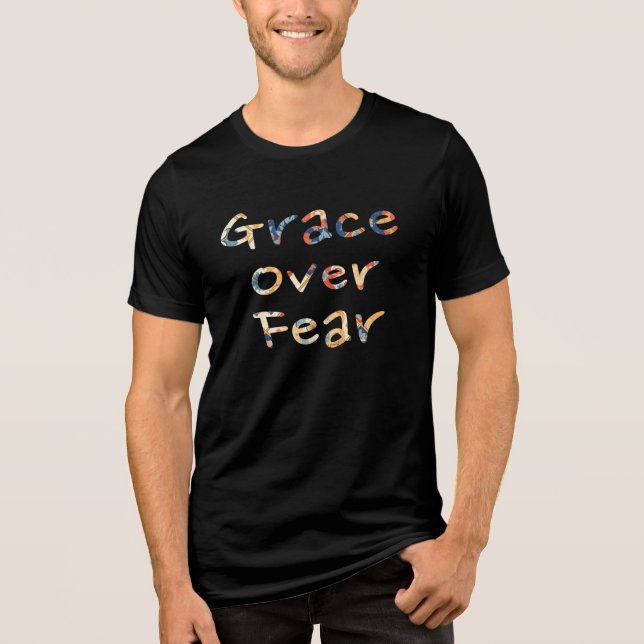Grace Over Fear Men's Tri-Blend Shirt (Front)