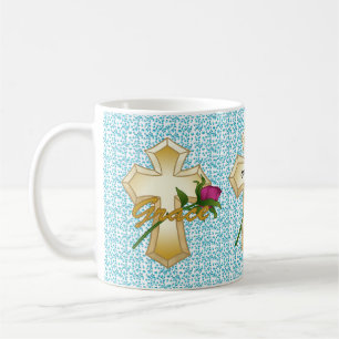 Grace Rose Christian Cross mug