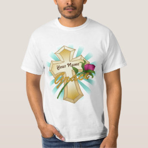 Grace Rose Christian Cross t-shirt 