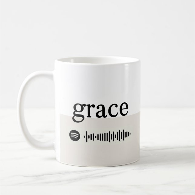 Grace + Spotify Playlist Coffee Mug (Left)