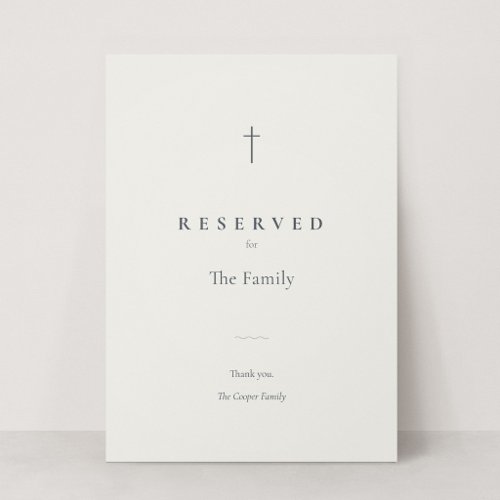 Grace Stone Christian Cross Reserved Seating Sign