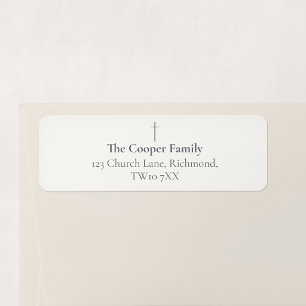 Grace Stone Minimal Cross Family Return Address Label