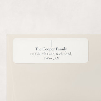 Grace Stone Minimal Cross Family Return Address Label