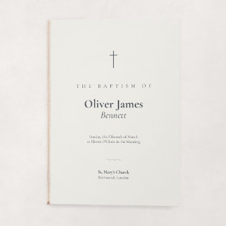 Grace Stone Minimal Cross Folded Baptism Program