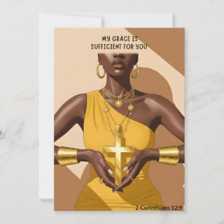 Grace & Strength 2 Corinthians 12:9 Faith Art Holiday Card
