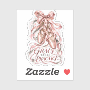 Grace Takes Practice Blush Pink Ballet Slipper Sti Sticker