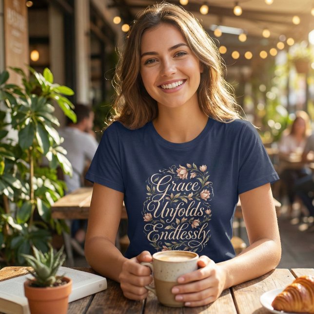 Grace Unfolds Endlessly Floral Inspirational Tri-Blend Shirt (Creator Uploaded)