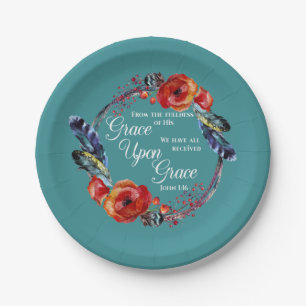 Grace Upon Grace  John 1:16 Scripture Paper Plates