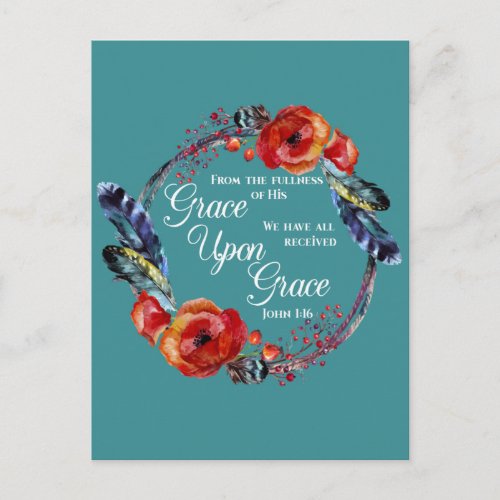 Grace Upon Grace  John 116 Scripture Postcard