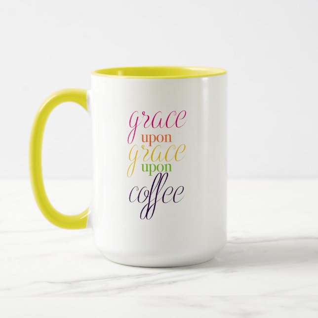 Grace Upon Grace Upon Coffee - 15 oz. Coffee Mug (Left)