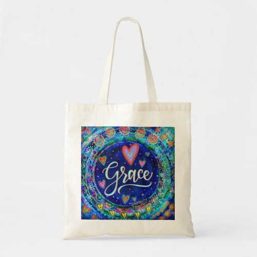 Grace Whimsical Blue Inspirivity Tote Bag