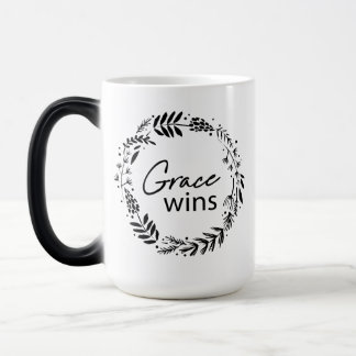 Grace Wins Black Wreath Color Morph Mug