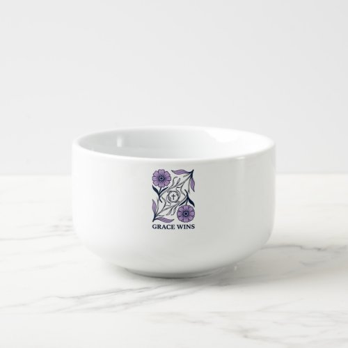 Grace Wins Floral Christian Vintage Engraving Tee_ Soup Mug