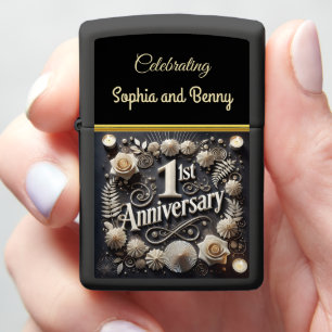 Graceful 1st Anniversary Paper Wreath Zippo Lighter