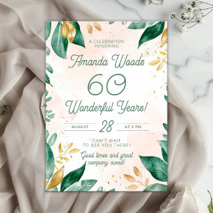 Graceful 60th birthday Verdant Jubilee Celebration Invitation
