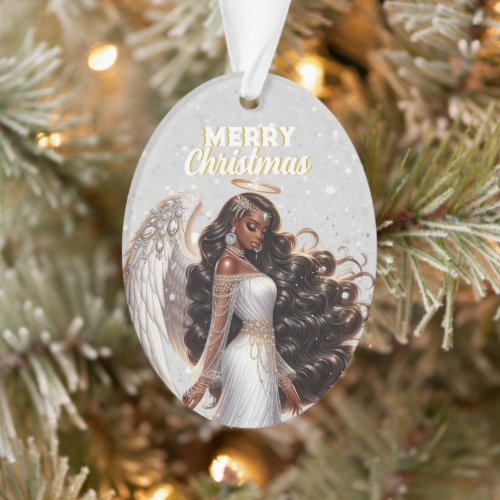 Graceful African American Angel Goddess Spiritual Ornament